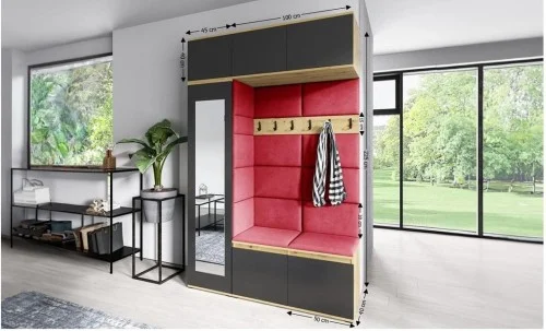 Cuier Hol Max 21, Artisan/ Rosu - Trinity 9