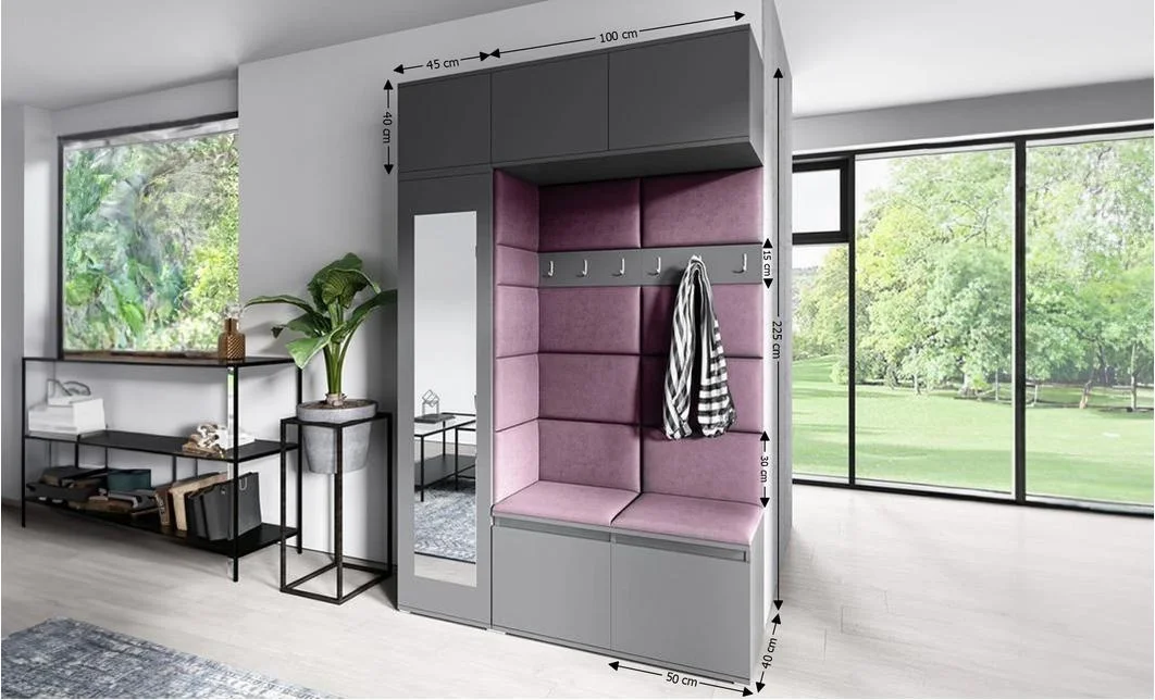 Cuier Hol Max 21, Grafit/ Mov - Trinity 11 1