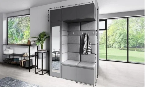 Cuier Hol Max 21, Grafit/ Gri - Trinity 15