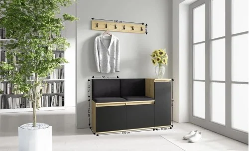 Cuier Hol Max 25, Artisan/ Negru - Trinity 16