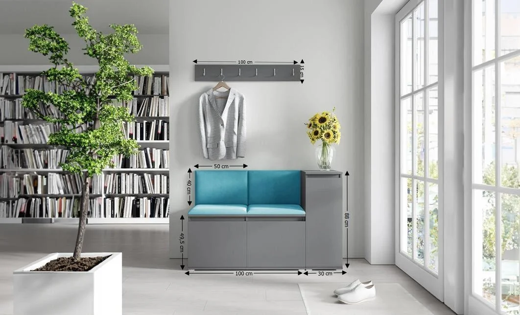 Cuier Hol Max 25, Grafit/ Albastru - Trinity 13 1