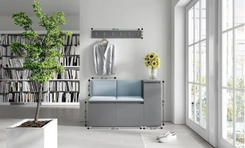 Cuier Hol Max 25, Grafit/ Albastru - Trinity 22