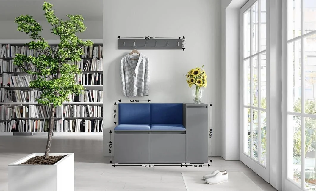 Cuier Hol Max 25, Grafit/ Albastru - Trinity 31 1