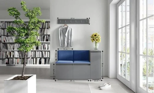 Cuier Hol Max 25, Grafit/ Albastru - Trinity 31