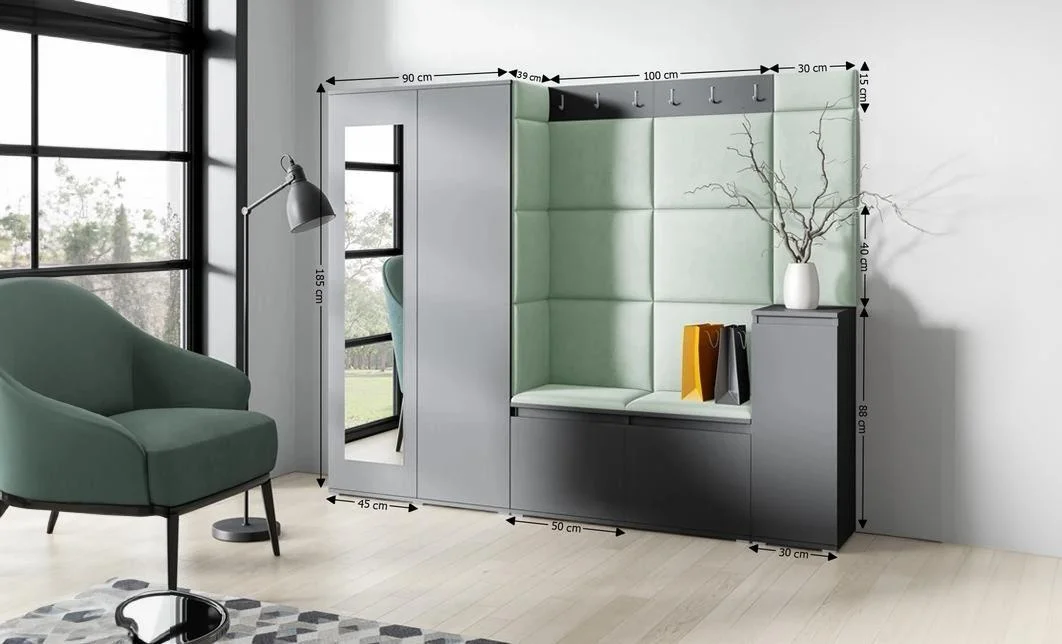 Cuier Hol Max 27, Grafit/ Verde - Trinity 21 1