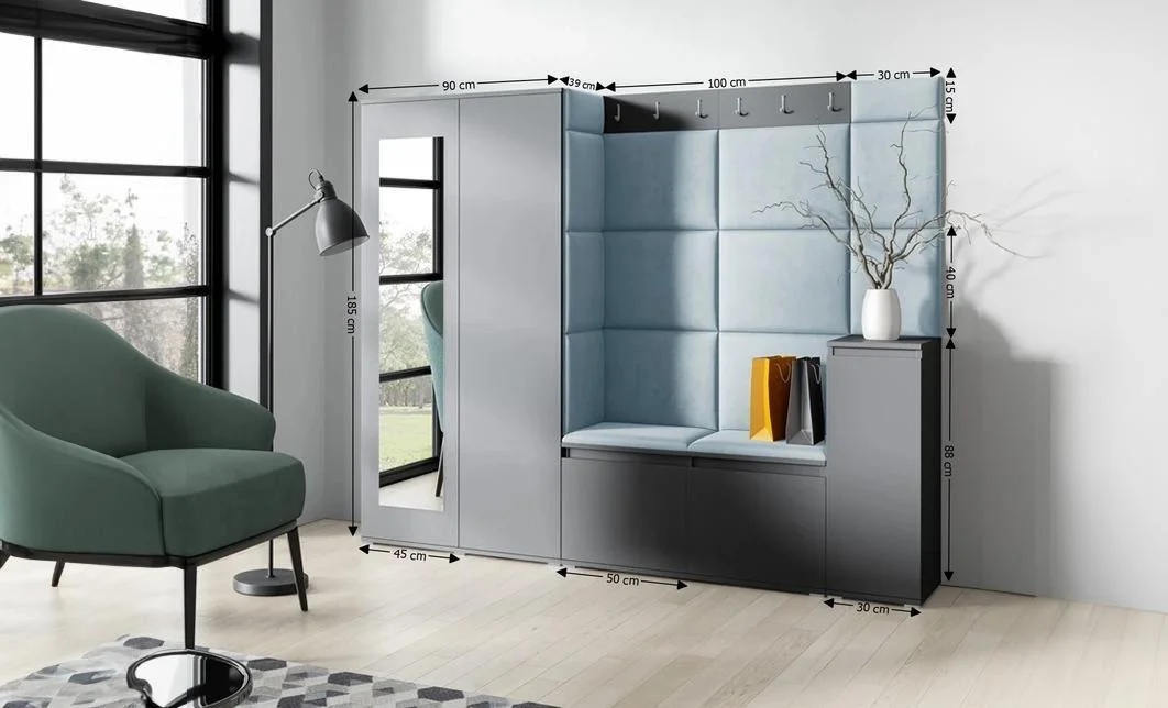 Cuier Hol Max 27, Grafit/ Albastru - Trinity 22 1