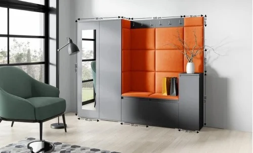 Cuier Hol Max 27, Grafit/ Portocaliu - Trinity 25