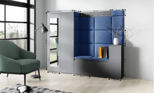 Cuier Hol Max 27, Grafit/ Albastru - Trinity 31