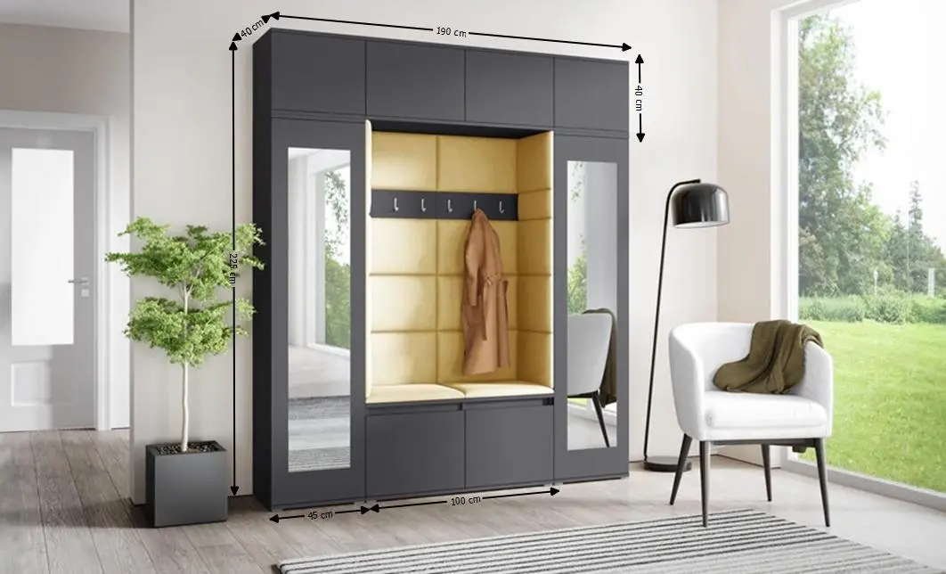 Cuier Hol Max 32, Grafit/Galben - Trinity 18 1