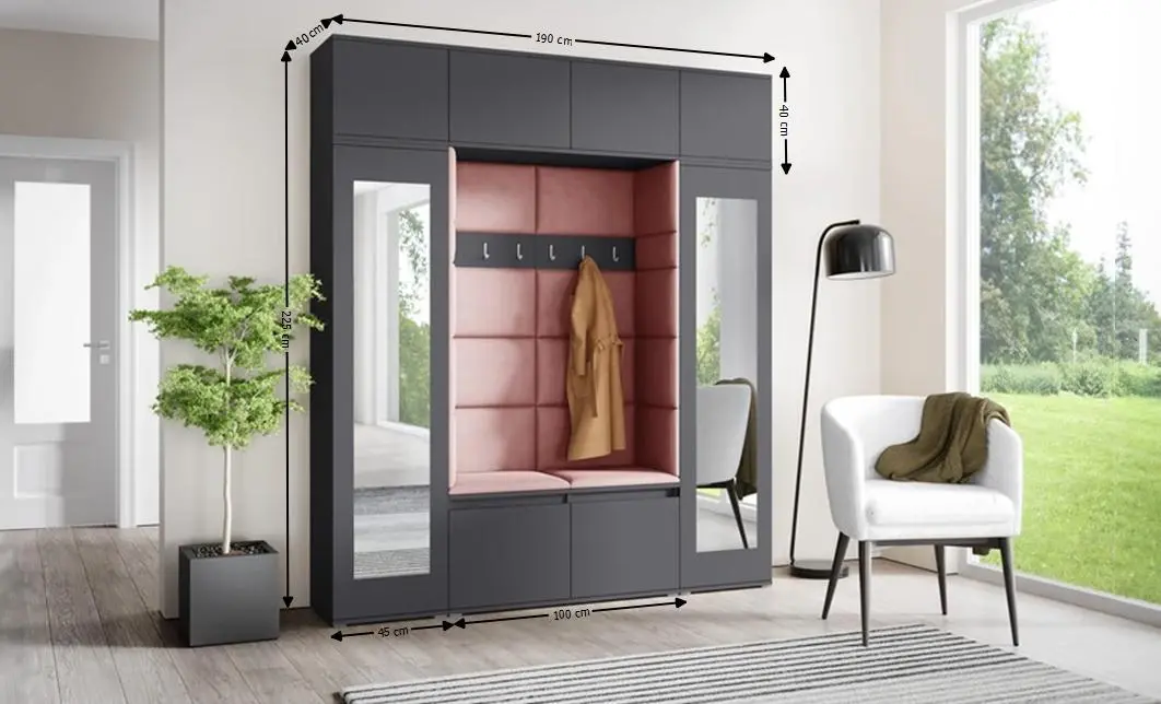 Cuier Hol Max 32, Grafit/Roz - Trinity 23 1