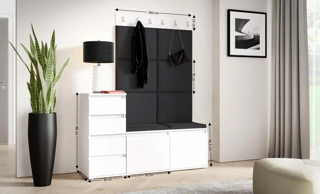 Cuier Hol Max 34, Alb/Negru - Trinity 16 1