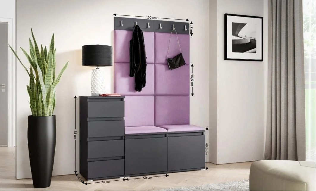 Cuier Hol Max 34, Grafit/Roz - Trinity 10 1