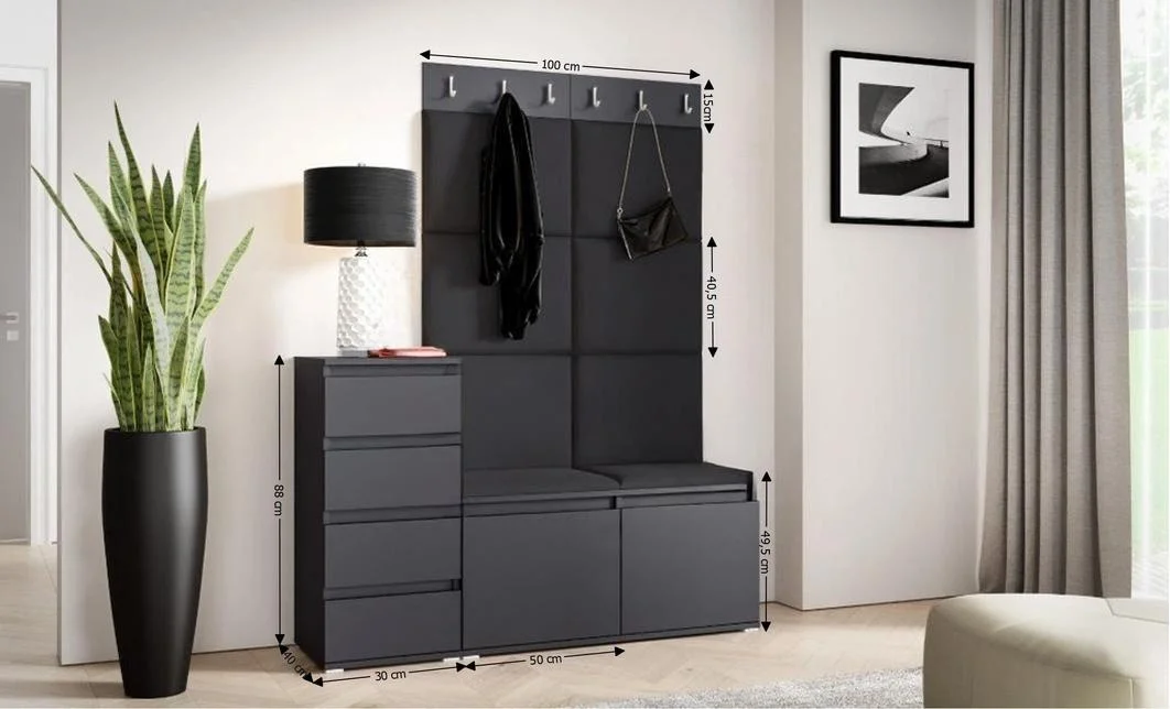 Cuier Hol Max 34, Grafit/Negru - Trinity 16 1