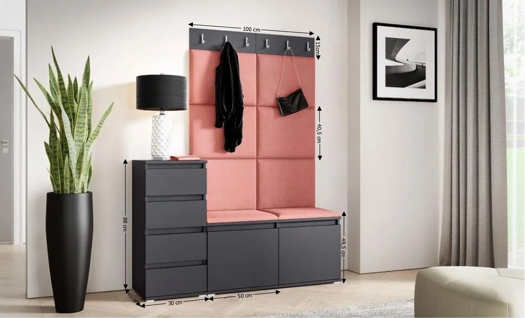 Cuier Hol Max 34, Grafit/Roz - Trinity 23 1