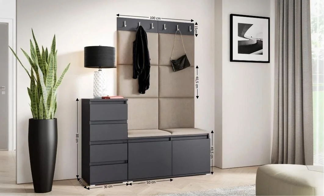 Cuier Hol Max 34, Grafit/Bej - Trinity 3 1