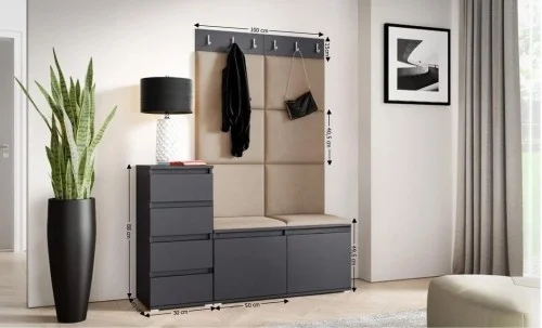 Cuier Hol Max 34, Grafit/Bej - Trinity 4