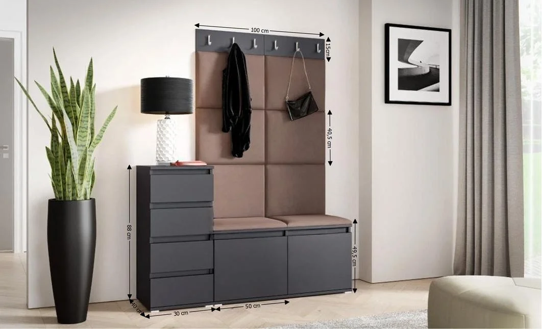 Cuier Hol Max 34, Grafit/Maro - Trinity 6 1