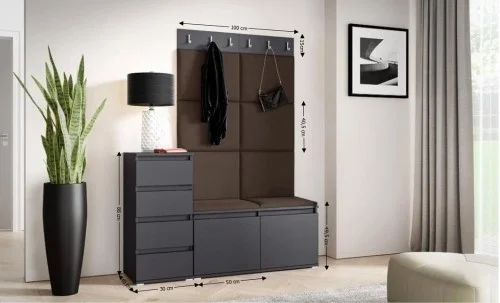 Cuier Hol Max 34, Grafit/Maro - Trinity 8