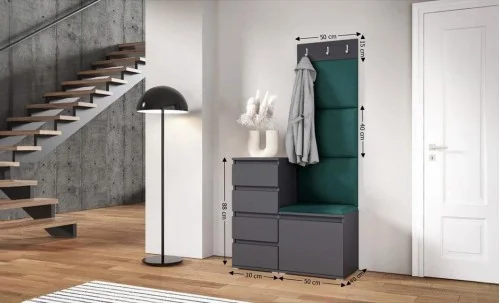 Cuier Hol Max 35, Grafit/Verde - Trinity 28