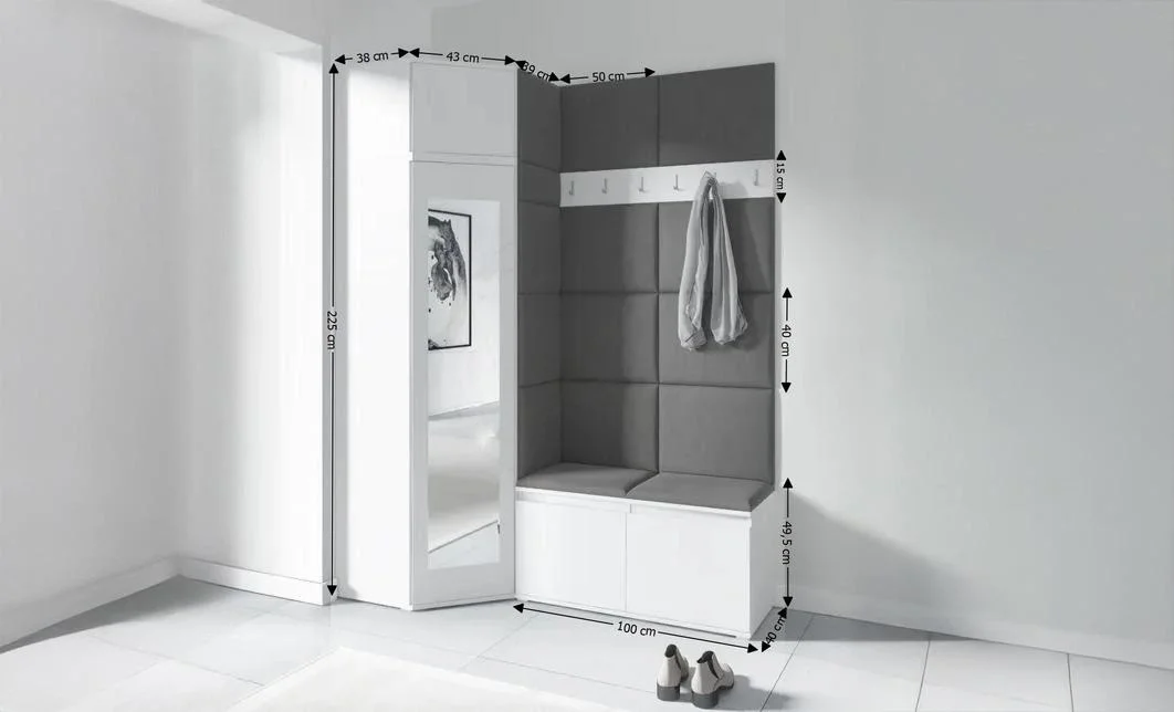 Cuier Hol Max 37, Alb/Gri - Trinity 15 1