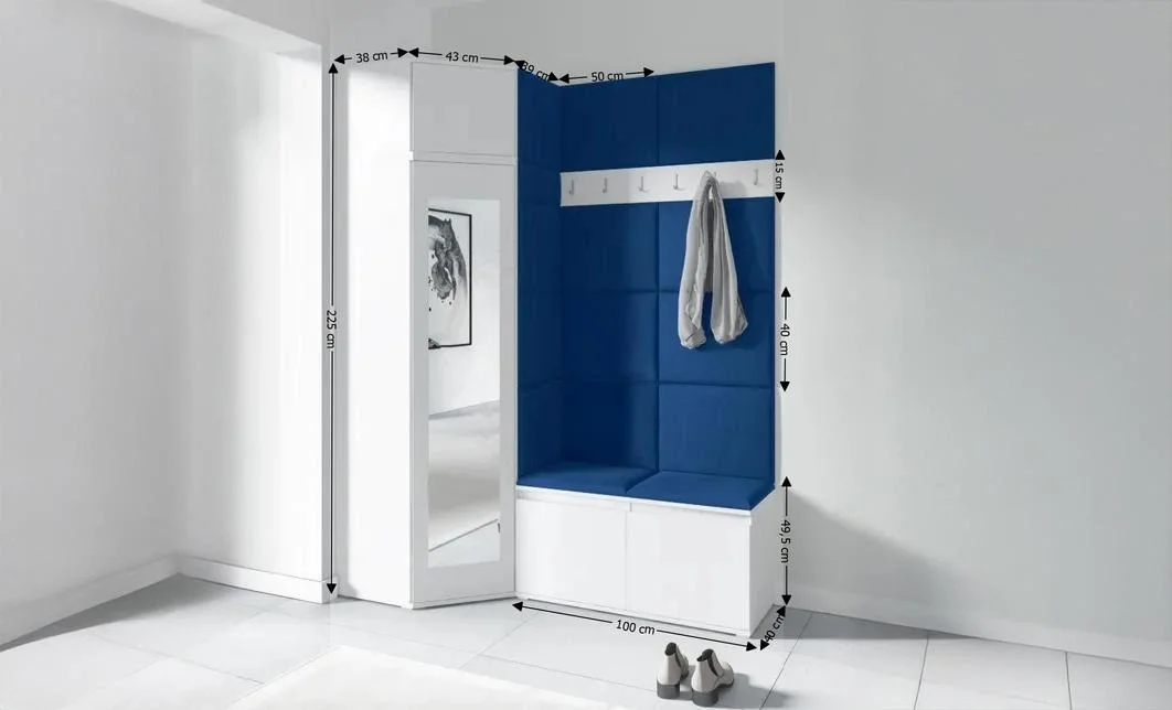 Cuier Hol Max 37, Alb/Albastru - Trinity 31 1