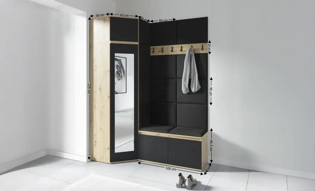 Cuier Hol Max 37, Artisan/Negru - Trinity 16 1