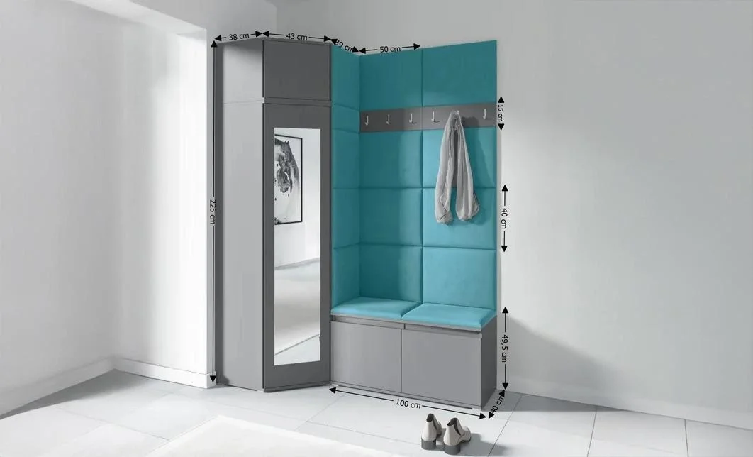 Cuier Hol Max 37, Grafit/Albastru - Trinity 13 1