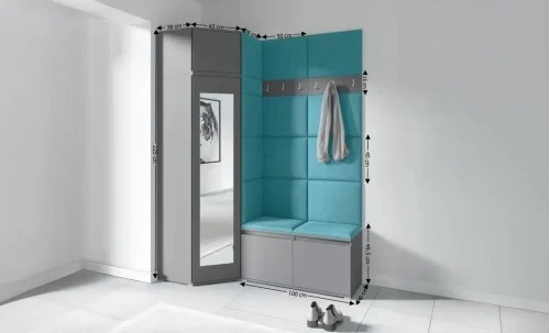 Cuier Hol Max 37, Grafit/Albastru - Trinity 13