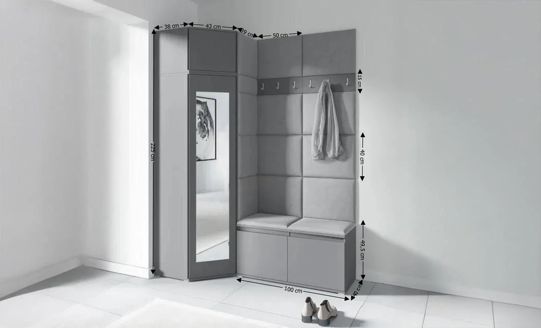 Cuier Hol Max 37, Grafit/Gri - Trinity 14 1