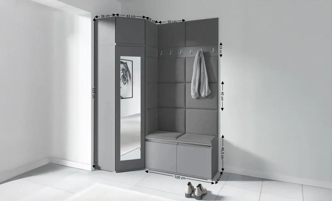 Cuier Hol Max 37, Grafit/Gri - Trinity 15 1