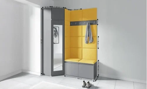 Cuier Hol Max 37, Grafit/Galben - Trinity 18