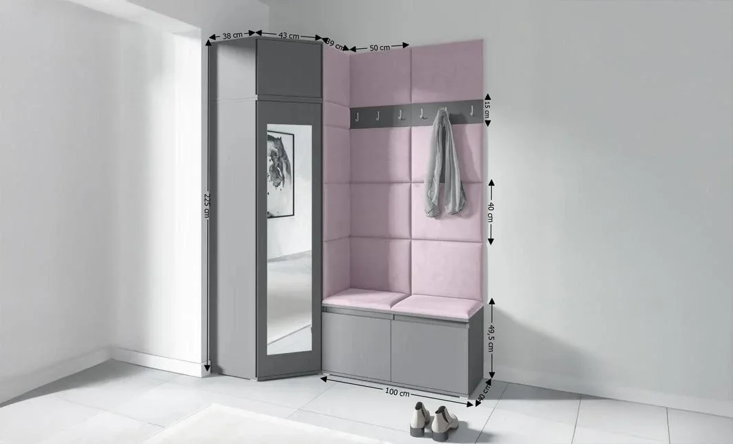 Cuier Hol Max 37, Grafit/Roz - Trinity 19 1