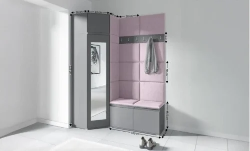 Cuier Hol Max 37, Grafit/Roz - Trinity 19