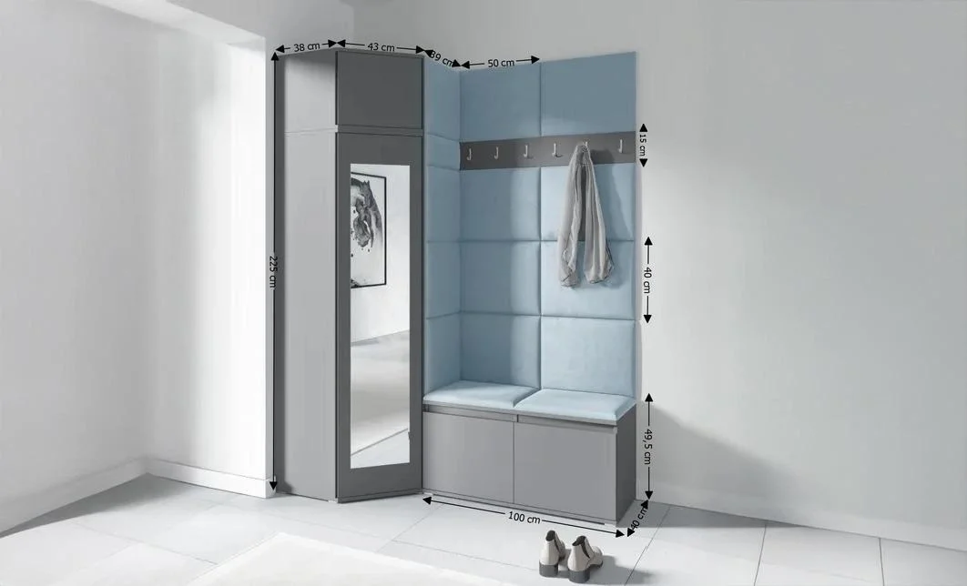 Cuier Hol Max 37, Grafit/Albastru - Trinity 22 1