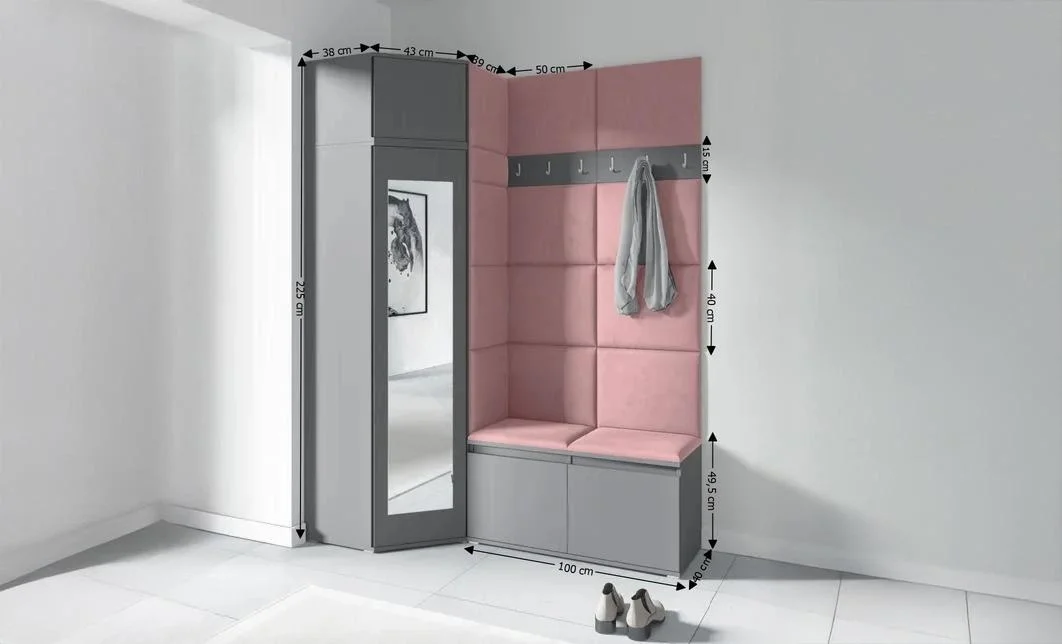 Cuier Hol Max 37, Grafit/Roz - Trinity 23 1