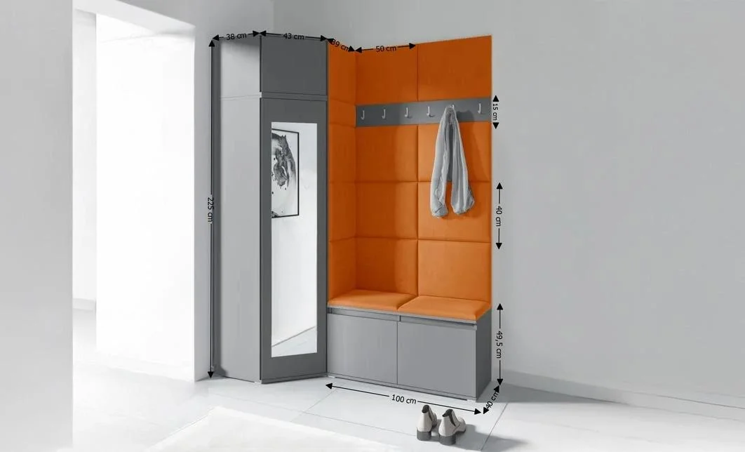 Cuier Hol Max 37, Grafit/Portocaliu - Trinity 25 1