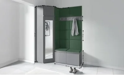 Cuier Hol Max 37, Grafit/Verde - Trinity 28