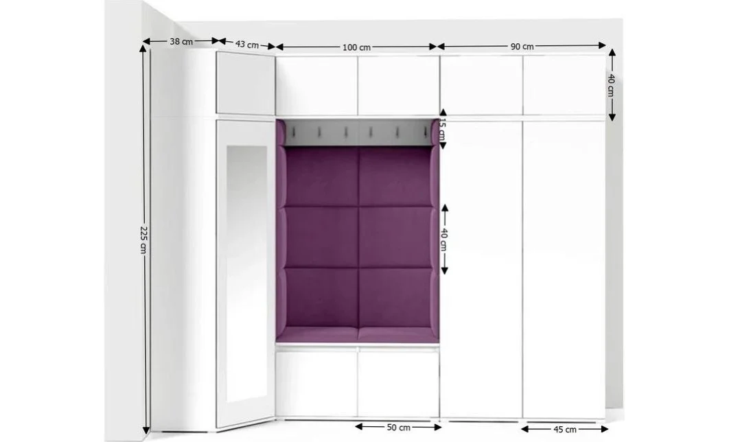 Cuier Hol Max 39, Alb/Mov - Trinity 11 1