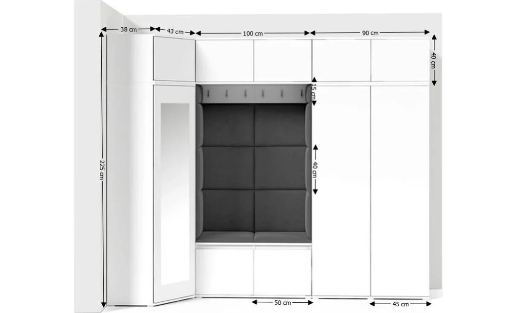 Cuier Hol Max 39, Alb/Gri - Trinity 15 1