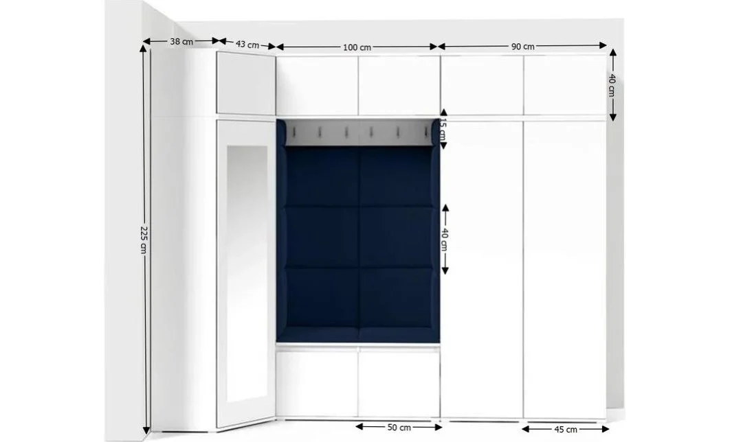 Cuier Hol Max 39, Alb/Albastru - Trinity 30 1