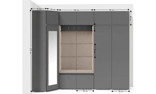 Cuier Hol Max 39, Grafit/Crem - Trinity 1