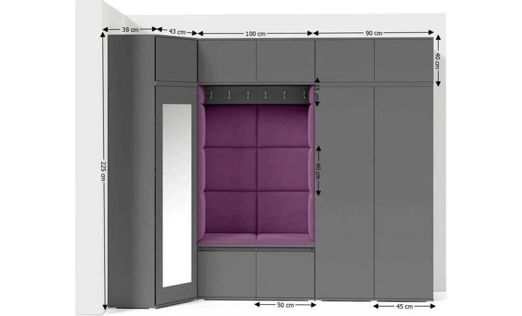Cuier Hol Max 39, Grafit/Mov - Trinity 11 1