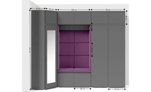 Cuier Hol Max 39, Grafit/Mov - Trinity 11