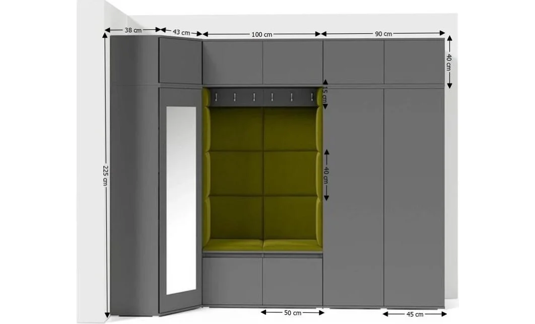 Cuier Hol Max 39, Grafit/Verde - Trinity 12 1