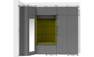 Cuier Hol Max 39, Grafit/Verde - Trinity 12