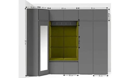 Cuier Hol Max 39, Grafit/Verde - Trinity 12