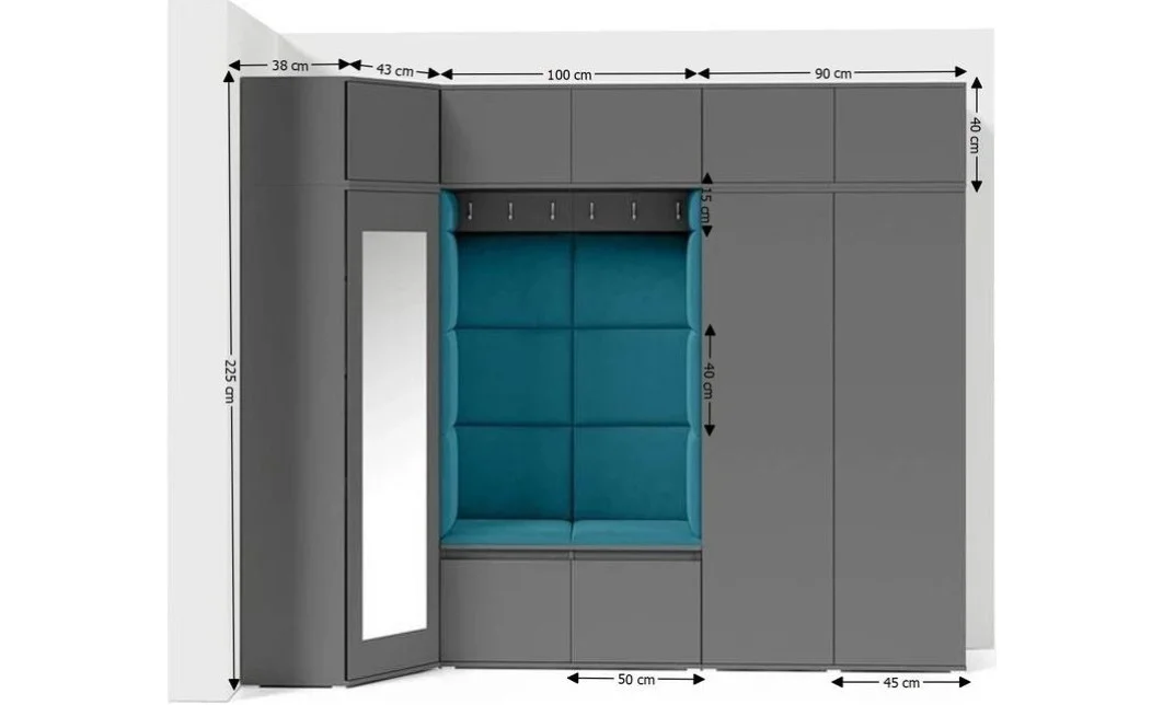 Cuier Hol Max 39, Grafit/Albastru - Trinity 13 1
