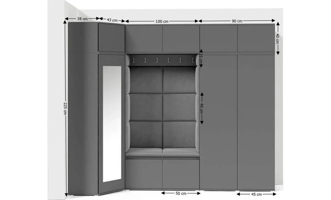 Cuier Hol Max 39, Grafit/Gri - Trinity 14 1