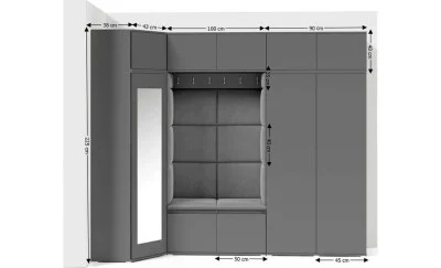 Cuier Hol Max 39, Grafit/Gri - Trinity 14