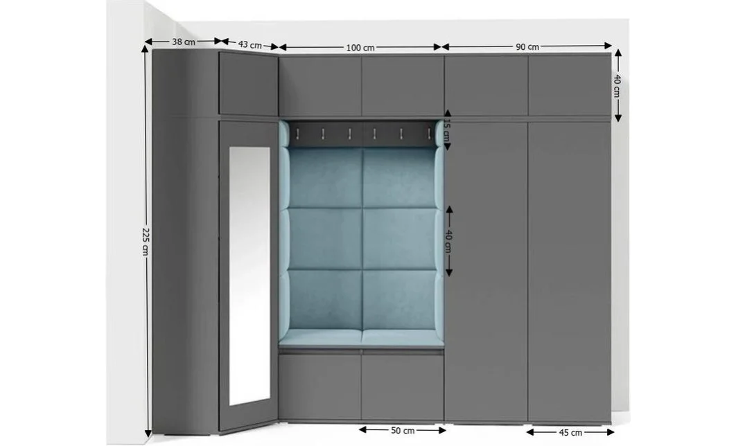 Cuier Hol Max 39, Grafit/Albastru - Trinity 22 1